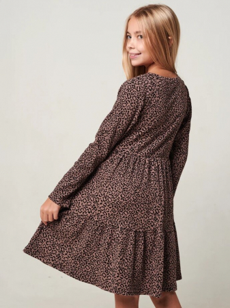 Детское платье "Барби" длинный рукав / Коричневый
