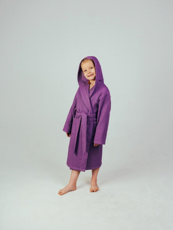 Детский вафельный халат "Комфорт" / сиреневый