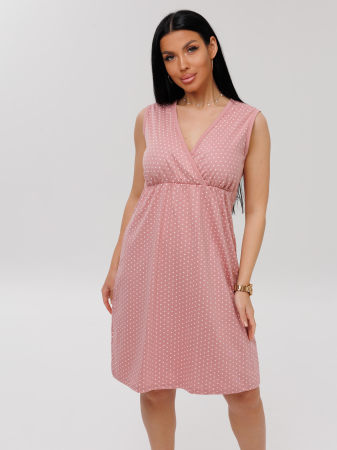 Женская сорочка для беременных Сор-80 (К) / Пыльная роза (горох)