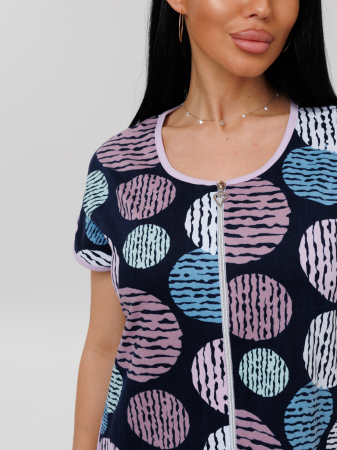 Женский халат Х-154(К) / Черный (круги)