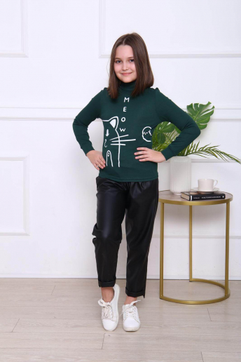 Детская водолазка Зимка / изумруд