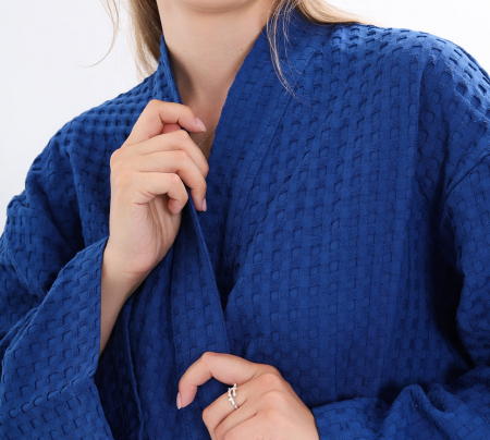 Халат вафельный Relax / синий