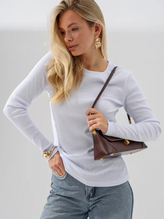 Женский лонгслив "Кашкорсе" 2382-Каш / Белый