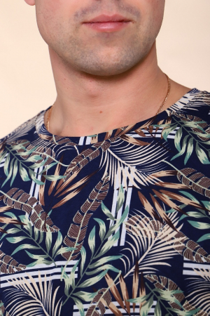 Мужская футболка Папоротник 2217 / Темно-синий