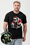 Мужская футболка оверсайз 8586 / черный+Д мороз диско