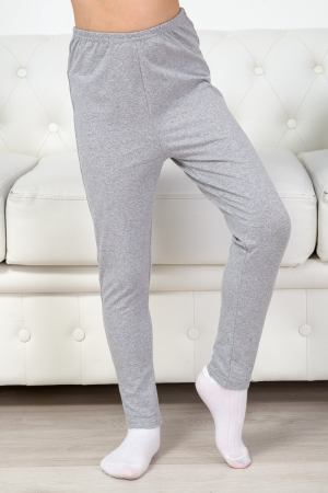 Легинсы подростковые из кулирки с лайкрой / серый меланж