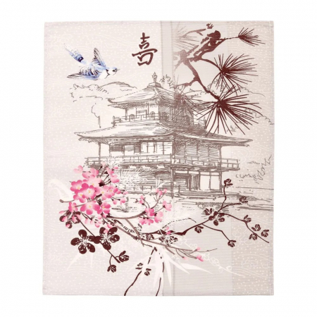 Полотенце вафельное кухонное / Китайский пейзаж 1