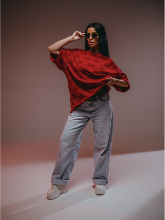 Женская футболка Ирбис / Махра, Микки бордо