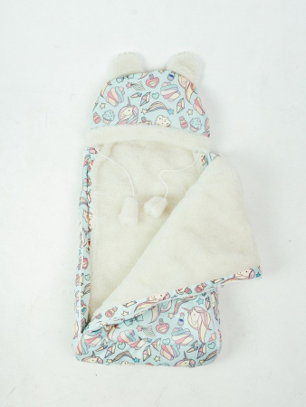 Детский конверт меховой на выписку / Единороги