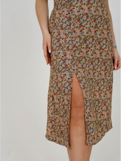Женская юбка Хельга / Цветы бежевый