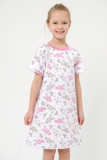 Ночная сорочка подростковая Ласка / зайчики розовый