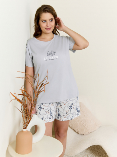 Женская пижама Рельеф-3 П-507 / светло-серый