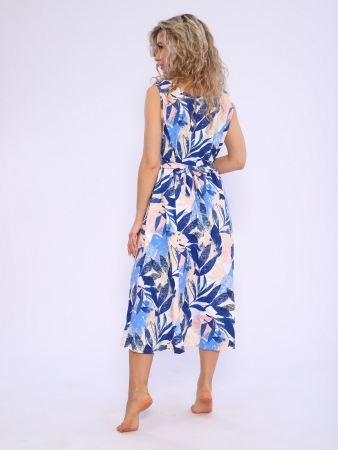 Женский сарафан Мод.576 / синий/белый