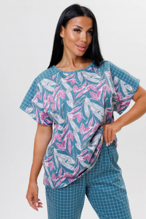 Женский костюм с брюками 2044 / Петроль