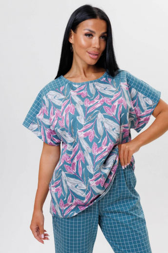 Женский костюм с брюками 2044 / Петроль