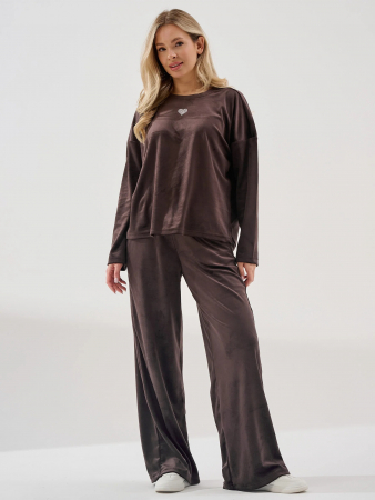 Женский костюм "Бархат" 2406-В / Шоколадный