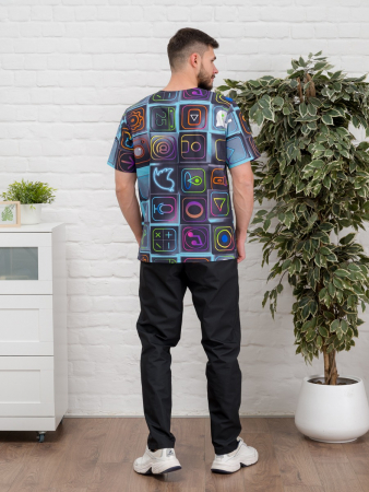 Рубашка медицинская мужская М-286-12357 Поплин