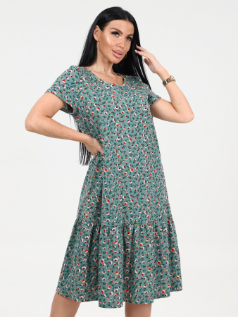 Женское платье М-996 / Цветок зеленый
