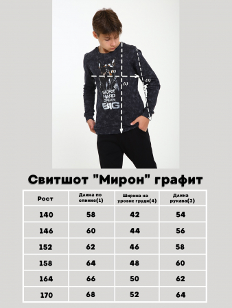 Детский свитшот "Мирон" / Графит