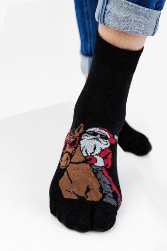 Мужские носки стандарт Мороз на коне / черный