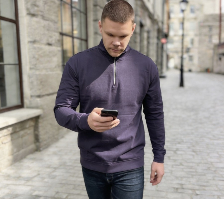 Мужской джемпер 52723 / фиолетовый