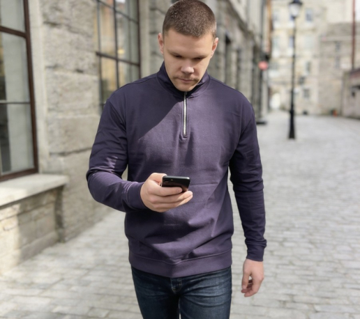 Мужской джемпер 52723 / фиолетовый