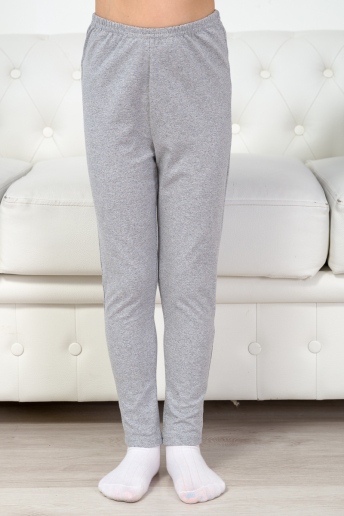 Легинсы подростковые из кулирки с лайкрой / серый меланж