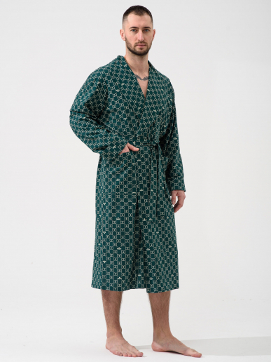 Мужской халат "Люкс" 2441-К / Зеленый