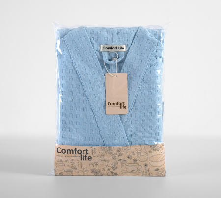 Халат вафельный Relax / нежно-голубой