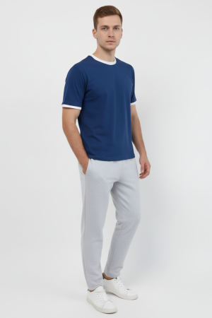 Мужская футболка 14481 / темно-синий+белый