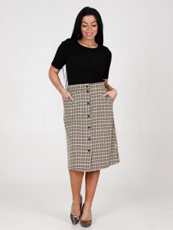 Юбка женская Магда / клетка бежевый