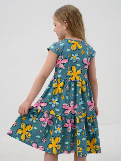 Детское платье "Славянка" / Зеленый