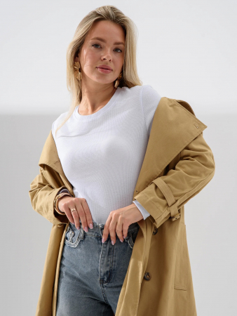 Женский лонгслив "Кашкорсе" 2382-Каш / Белый