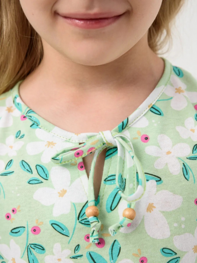 Детское платье "Славянка" / Салатовый