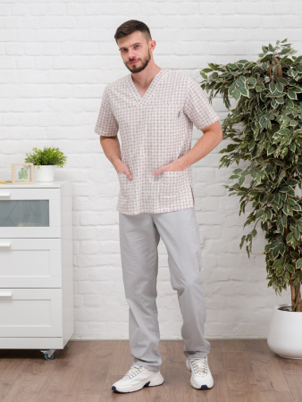 Рубашка медицинская мужская М-286-4579 Поплин