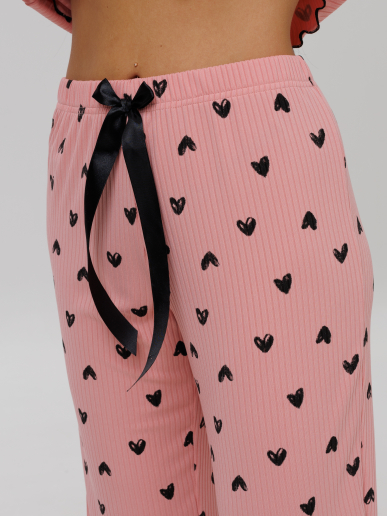 Женская пижама П-111(Л) / Персиковый (сердечки)