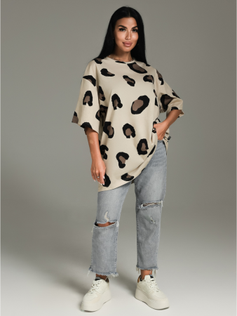 Женская футболка Ирбис / Экрю