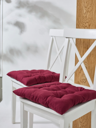 Кухонная подушка на стул (габардин) арт.GB40 / Бордовый