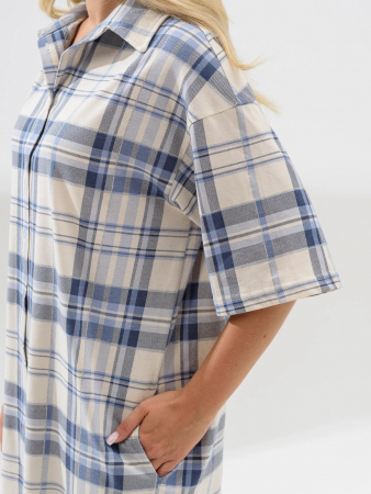 Женский халат "Комфорт" 2373-К / Голубой