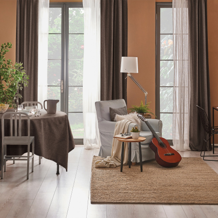 Комплект штор "Волшебная Ночь" Рогожка / Шоколад