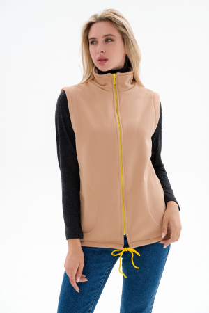 Жилет женский из футера / Капучино макси