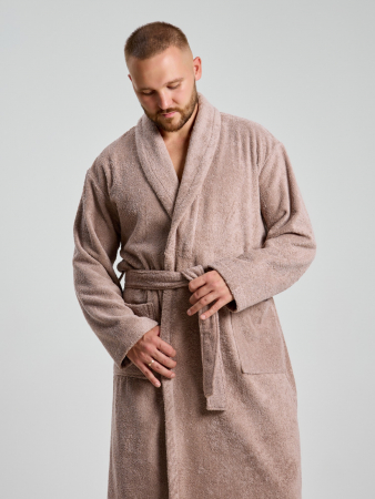 Халат мужской Комфорт-4 / серо-бежевый