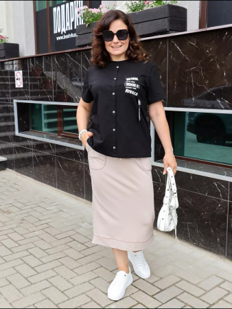 Женская юбка двухнитка / Сухая роза