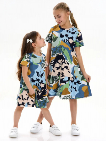 Детское платье "Лето" / Цветы камуфляж