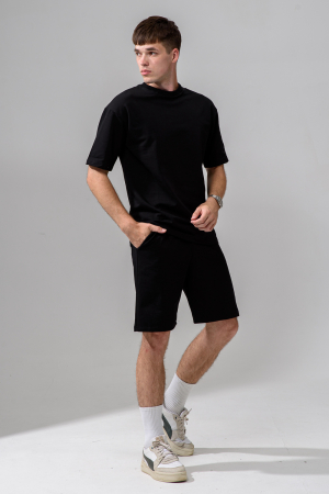 Мужской костюм с шортами 14486 / черный