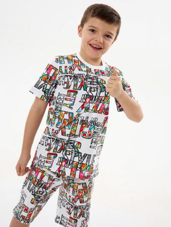 Детская пижама с шортами "Сорванец" / Город на белом