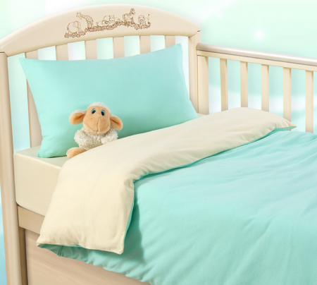 Детское постельное белье трикотаж / Мятный крем