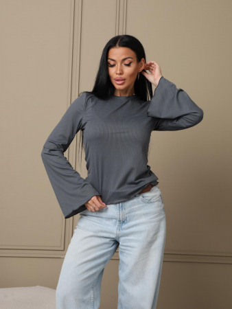 Женский лонгслив мод.2028/2 / Серый