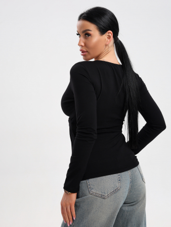 Женский лонгслив мод.2045/1 / Черный