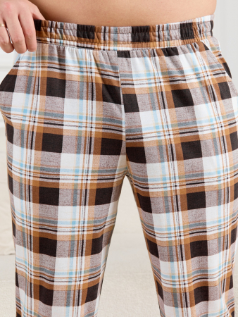 Брюки мужские Тор-1 / клетка коричневая